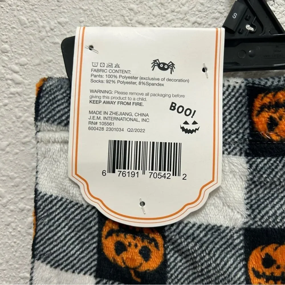 Modern Kids Lux Plush Halloween Pajama Pants with Socks NWT Unisex Small